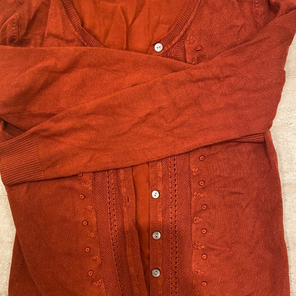 Orange pattern detail cardigan - Picture 3 of 4